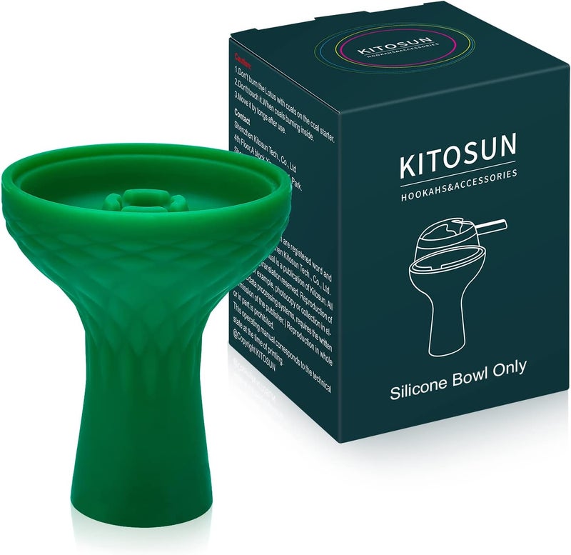 KITOSUN Hookah Bowl Phunnel Shisha Bowl - Hookah Accessories 70 Degree Durable Silicon Hookah Head 15-18 Grams Flavors for Smoking Work Great with Lotus Heat Management Device (Green) - Image 1